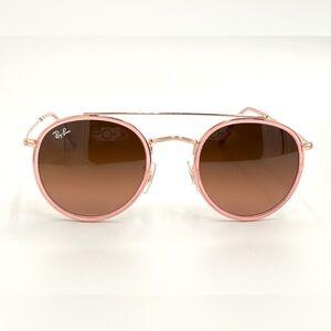 Ray-Ban RB3647n Sunglasses Round Double Bridge Polished Copper Brown Lens Round